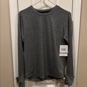 NWT. Athleta Girl Gray Long Sleeve Shirt size XXL